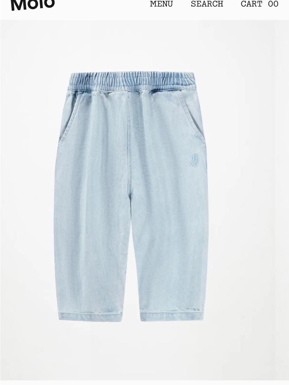Molo Pale Blue Kids Sweatpants with Elastic Waist